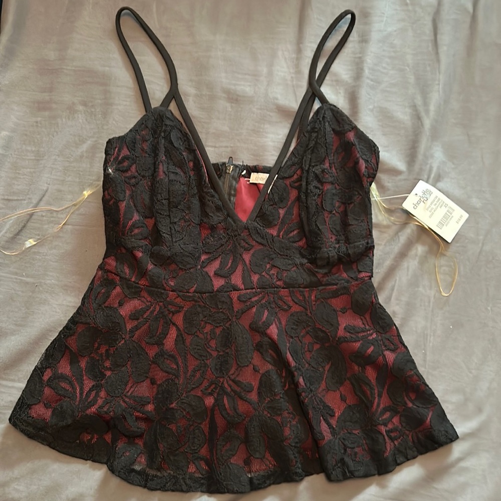 Charlotte Russe Lace peplum crop top